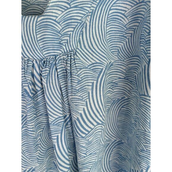 Pink Chicken Blue Print Cotton Summer dress Size M - Picture 4 of 6